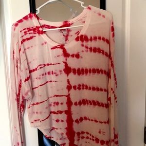 High low tie die shirt